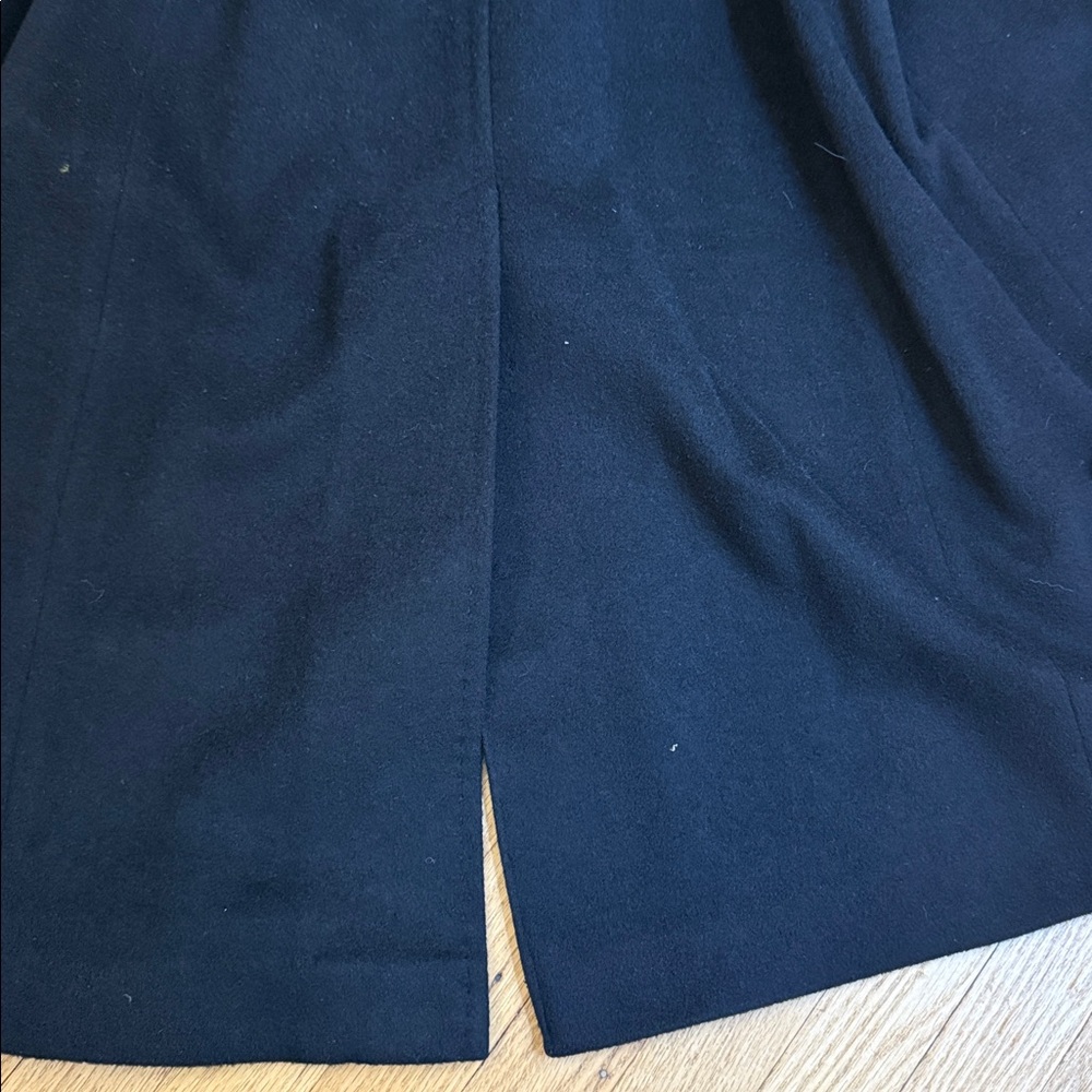 Fleurette Wool Cashmere Black Coat Size 16 Made in USA Classic Winter Overcoat - Picture 13 of 13